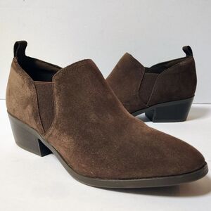 Michael By Michael Shannon Women's Kathryn Brown Suede Slip-On Ankle Boots 7